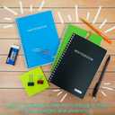 BAZIC PRODUCTS Spiral Notebook, Composition Book, 5" x 7" Poly Cover Spiral Notebook, College Ruled 100 Sheet Notebook for School, Office, & Home Use, Assorted Color, 6-Pack