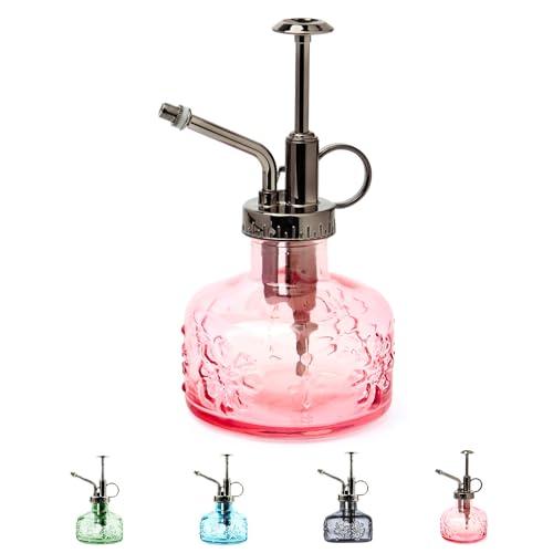 XXXFLOWER Glass Plant Mister Spray Bottle for Indoor Plant Spritzer Succulent Watering Bottle Tall Vintage Style with Bronze Plastic Top Pump