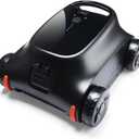 Cordless Robotic Pool Cleaner, Pool Vacuum for Above Pools, Pool Cleaner Lasts 180 Min, Self-Parking Technology, Ideal for Flat Bottomed Pools up to 2000 Sq.ft (Black)
