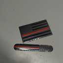 USA American Flag Emblem Metal Trailer Hitch Cover (Fits 2" Receivers, Black Flag with Red line)