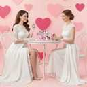 Thyle 4 Pcs Galentines Day Decorations Wooden Table Decor Happy Galentines Sign Centerpiece Photo Props for Bestie Friends Valentines Party Supplies Accessories