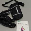 Hands Free Dog Leash, Waist Running Leash with Zipper, Walking Pouch for Medium Large Dogs, Dual Handle and Retractable Bungee for Training Jogging Hiking (Black/Black)