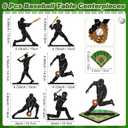 DoubleFill 6 Pcs Baseball Table Centerpiece Decorations Wooden Baseball Player Silhouette Centerpieces Wooden Sports Game Sign for Fans Club Sports Table Toppers Theme Birthday Party Decorations