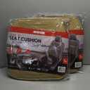 Motor Trend Seat Covers for Cars Trucks SUV, Faux Leather Beige Padded Seat Covers with Storage Pockets, Premium Interior Car Seat Cover, 2 x Front Seat Covers