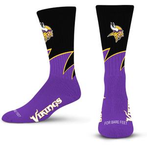For Bare Feet NFL Unisex Kids Black Wave Crew Sock NFL - Youth