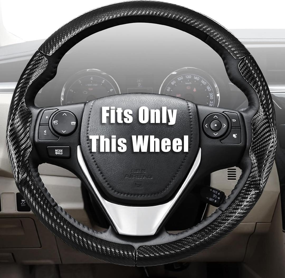 Aimato Customized Steering Wheel Cover for Toyota Corolla 2014-2019 / RAV4 2013-2018, Thin,Anti-Slip,Scratch-Resistant Exclusive Car Accessory for Toyota, Matte Black