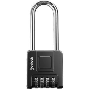 2.76 in Long Shackle Combination Lock for Outdoor & Indoor | Heavy Duty, Weatherproof, 4-Digit Security | Padlock for Gates, Fences, Sheds, Lockers, Storage | 1-Pack, Black
