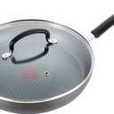 T-Fal Ultimate Hard Anodized Nonstick Fry Pan With Lid 12 Inch, Oven Broiler Safe 400F, Lid Safe 350F, Cookware, Pots and Pans, Kitchen Frying Pans, Skillets, Home, Dishwasher Safe, Onyx