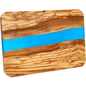 Charcuterie Boards, Olive Wood & Resin Cheese Board Cutting Board for Kitchen Meal Prep and Serving - Butcher Block, Handcrafted Charcuterie Board for Meat, Cheese, Vegetables, Bread | 15" x 10"