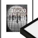 OUZUGIE 16X20 Picture Frame,Display Poster 11X14 With Mat or 16X20 Without Mat,Coffee Aluminum Poster Frames with Premium Acrylic,Photo Frames with Strong Corner for Gallery Wall and Tabletop