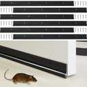 Gisafai 6 Pcs 36'' Metal Door Draft Stopper, Aluminum Door Sweep Mouse Stopper Mice Seal Strip, Noise Blocker Sweep for Keep Rodents Pests Out, Enhanced Weather Sealing, Easy to Install (Black)