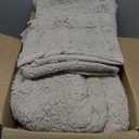 Geniospin Fleece Twin Comforter Set, Soft Fuzzy Twin Bedding Sets, 2-Pieces Taupe Comforter Set for All Season, Warm Fluffy Comforter with 1 Pillow Case (Twin (66"x86"))