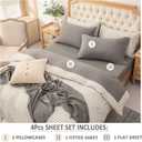 PURE ERA Jersey Knit 4pc Bed Sheet Set 100% T-Shirt Heather Cotton Super Soft Comfy Breathable Fits Mattress Up to 20" Extra Deep Pocket (Heather Dark Grey, Queen)