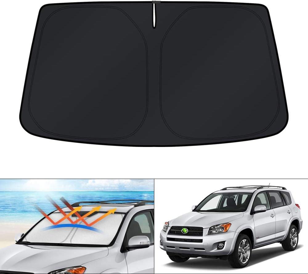 KUST Windshield Sun Shade for Toyota RAV4 2006 2007 2008 2009 2010 2011 2012 Accessories Custom Fit Sunshade Foldable Window Sun Protector Block UV Rays Keep Car Cooler