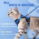 rabbitgoo Cat Harness and Leash for Walking, Escape Proof Soft Adjustable Vest Harnesses for Cats, Easy Control Breathable Reflective Strips Jacket, Navy Blue, M