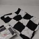 Bed Sheet Set 3 Pieces -Twin Size-Soft Durable Microfiber Bedding Sheet Set, Deep Pocket, Stain, Fade & Wrinkle Resistant (Plaid Black & White)