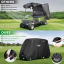 10L0L Golf Cart Cover 2/4/4+2 Passenger for Yamaha EZGO Club Car, Heavy Duty 420D Waterproof Windproof Durable Oxford Golf Cart Cover with 3 Zipper Doors for All-Weather Protection (Black/Silver)