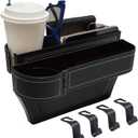 Car Seat Gap Filler Organizer,2 Pack Gap Filler for Car,Seat Gap Storage Box with Cup Holder Expander,Car Organizer Front Seat for Holding Phone, Glasses, Keys, Cards(Black)
