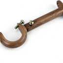 Curtain Rod Bracket, 3 Pcs Faux Wood Color Aluminum Alloy Curtain Rod Holder for 1 or 1-1/8 Inch Single Curtain Rods (Faux Wood, 3 pcs)