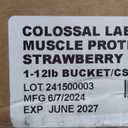 Muscle Protein Whey Powder [12 lbs/Pack of 1] Cold Filtered, 25g Pure Protein, 6.6g BCAAs (Packaging May Vary) (12LB, Strawberry)
