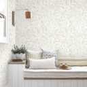 2 x Boho Peel and Stick Wallpaper Beige/White Leaf Contact Paper 17.3inx78.7in Removable Self Adhesive Bedroom Cabinet Wall Decor Vinyl Roll