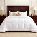 Bedsure Comforters Queen Size Duvet Insert, All Season Bed Comforter, Quilted Down Alternative Duvet, Box Stitched Comforter with Corner Tabs, Machine Washable, 88 x 88 Inches (White)