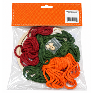 DIY Fiber Wall Hanging Kit for Creating Decorative Wall Hangings. Includes Colored Cords and Craft Accessories.
