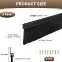 M METERXITY 2Pack Door Sweep - 39" Door Bottom Brush Heavy Duty Seal Draft Stopper Aluminum Base with 90mm Brush, Adhesive/Screw Installation for Interior/Exterior/Garage/Sliding Doors, Black