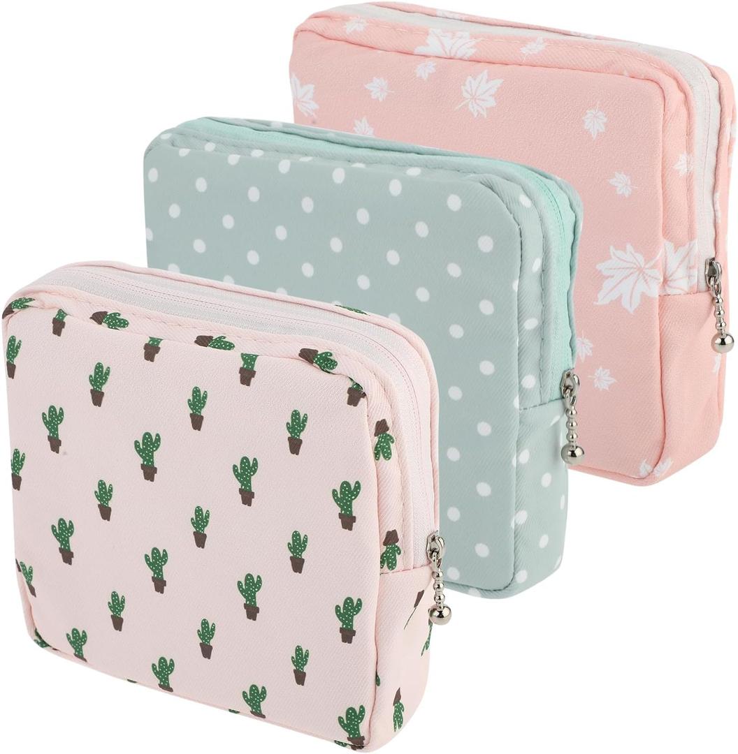 Sanitary Napkin Storage Bags 3Pcs Menstrual Cup Pouches Nursing Pad Holder Tampon Bags Portable Period Bag Feminine Pouch for Girls