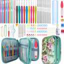 Weabetfu 102pcs Crochet Hooks Set Crochet Hook Kit with Case Ergonomic Crochet Needles for Arthritic Hands and Crochet Accessories Complete Crochet Set for Beginners & Experieced Crochet Lovers