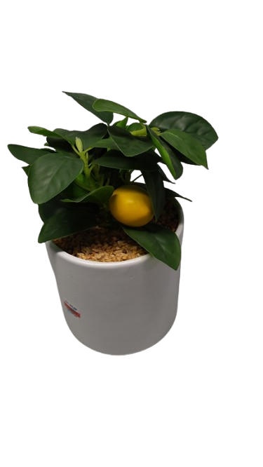 Fake Plants Artificial Tropical Plants Indoor in White Pot for Home Office Desk Accessories Bathroom Sage Green Decor Lemon
