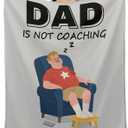 Funny Birthday Gifts for Dad Husband, Humor Dads Gifts from Daughter Son, Cozy Reviewing The Game Plan Design for Couch, Super Soft Throws Blanket for Couch Bed, Lounge and Napping, 60"x50"