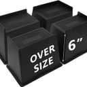 4 Pack Bed Risers 6 inch Heavy Duty, Oversized Furniture Risers, Extra Wide Bed Lifts Risers for Table, Sofa, Dorm Twin XL, Couch, Desk, Bed Frame Risers Supports Up to 6,500 Lbs