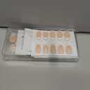 BTArtbox Press On Nails Short - Almond French Tip Press On Nails with Glue for Women, Soft Gel Glue On Nails in 16 Sizes - 32 Stick On Nails Kit, White French