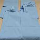 NPBAG 5 Pack 15'' X 16'' Baby Blue Cotton Tote Bags, Blank Bulk Cloth bags with 1pc of PTFE Teflon Sheet (Medium)