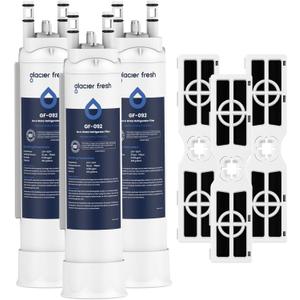 GLACIER FRESH Water Filter Replacement for Frigidaire PurePour FPPWFU01, Replacement for Frigidaire FRGPAAF2 PureAir AF-2 Refrigerator Air Filter (3+3 Pack)