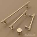 Alzassbg Cabinet Pulls, Champagne Copper, Ridged Bar Handles, 3 Inch(76mm) Hole Centers, Kitchen Handles for cabinets, 10 Pack, AL3095SCG