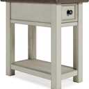 Signature Design by Ashley Bolanburg Narrow End Table, Charging Station, 14" W x 24.13" D x 24.13" H