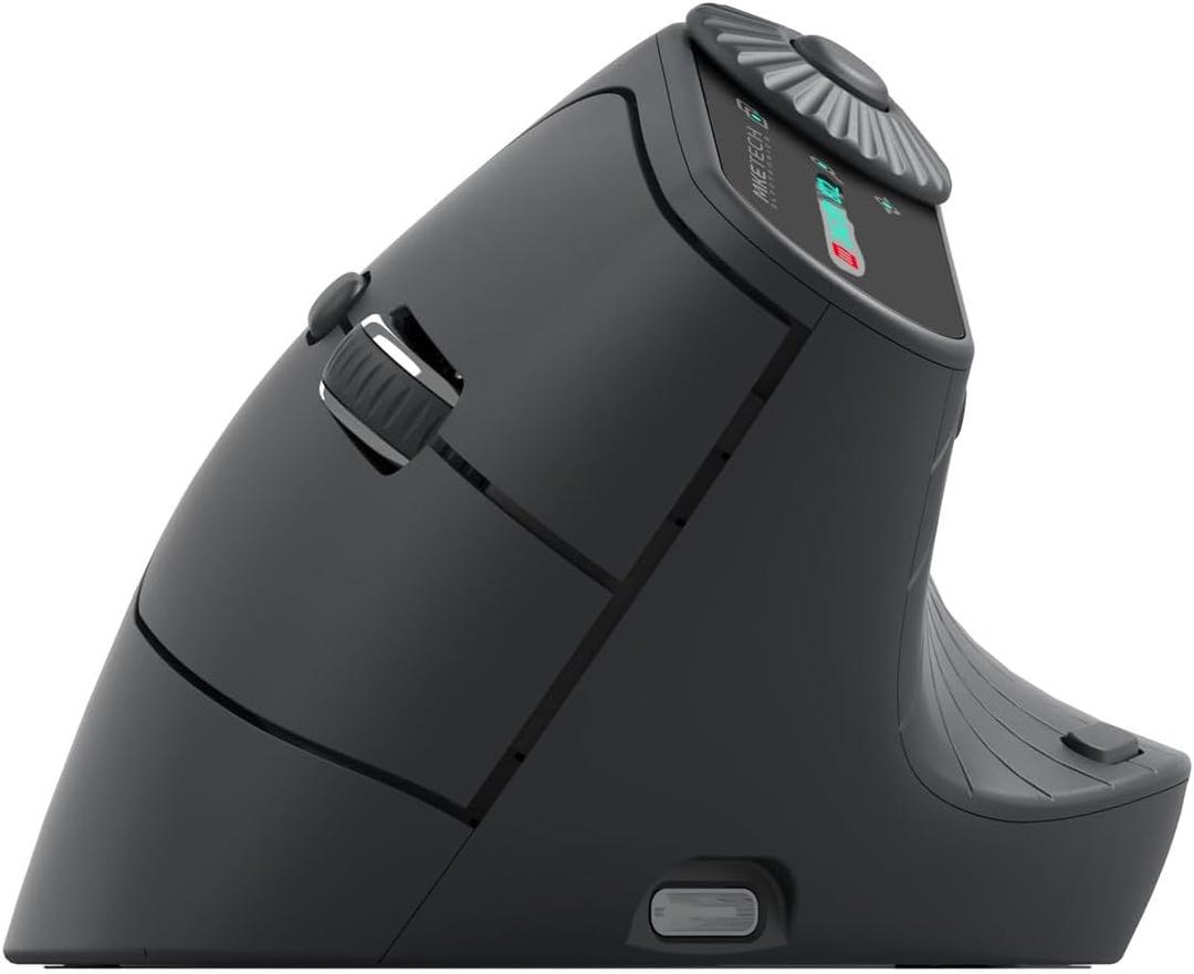 Vertical Ergonomic Mouse 2.4G Wireless BT Task Window Switching and Horizontal Scrolling,Adjustable DPI, Lightweight for Laptop,Desktop,PC,MacBook, Black (MKE 604)