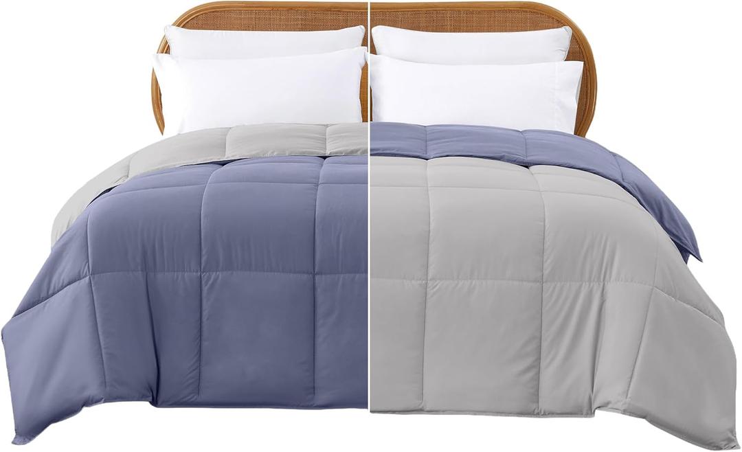Modern Threads Down Alternative Reversible Comforter Deep Blue/Silver Twin