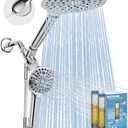 MakeFit Dual Filtered Rain Shower Head Combo, Handheld Shower Head with Adjustable Bar - Rainfall Shower Head And Showerhead with Filter for Hard Water - Removes Chlorine (8 Inch Filtered, Chrome)