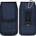 ykooe Cell Phone Holster Compatible with iPhone 16/15/14/13/12 Pro Max & Plus,17 Air Models - Belt Clip and Card Holder, Blue, XL