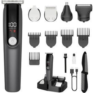 Beard Trimmer for Men, Electric Razor for Nose, Body, Face and Mustache, 5-in-1 Barber Hair Clippers, Cordless Shavers for Men Grooming Kit Ideal Gift