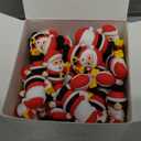 Chunful 50 Pcs Christmas Mini Santa Figurines Holding a Gift Tiny Santa Rubber Figure to Hide and Seek Small Classic Statue Xmas Party Supplies Gifts for Xmas Fairy Garden Home Table Decor