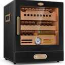 COOL KNIGHT Cigar Humidor Cabinet, Cigar Cabinet Humidor with Spanish Cedar Wood Drawer, Precision Hygrometer, 2 Humidifiers and Cigar Accessories Drawer, Christmas for Cigar Lovers