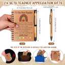 Resurhang 48 Pcs/24 Sets Teacher Appreciation Gifts Teacher Week Thank You Appreciation Gifts Notebook with Bamboo Ballpoint Pens, Thank You Notebook Bulk from Students Inspirational Journal