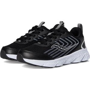 Saucony Kids' Wind 3.0 (1.5 Wide Big Kid, Black/White)