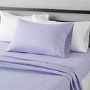 Amazon Basics Lightweight Super Soft Easy Care Wrinkle-Free Breathable Brushed Microfiber 3-Piece Bed Sheet Set with 14-Inch Deep Pockets, Twin, Blue Damask, Printed