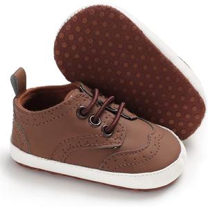 LAFEGEN Baby Boys Girls Classic PU Leather Loafers Soft Sole Oxford Dress Shoes First Walking Flat Moccasins Casual Sneaker 13 months