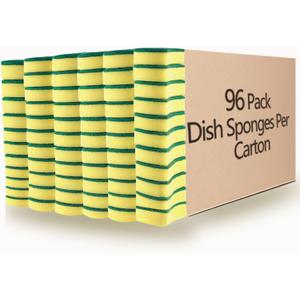 Kitchen Cleaning Sponges,96 Pack Eco Non-Scratch for Dish,Scrub Sponges.